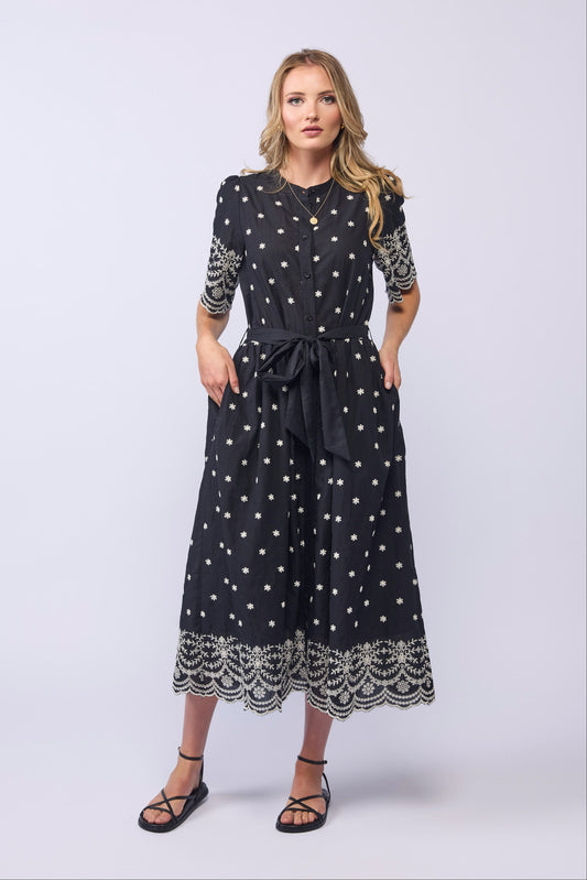 CHARLIE DRESS - BLACK CHANTILLY