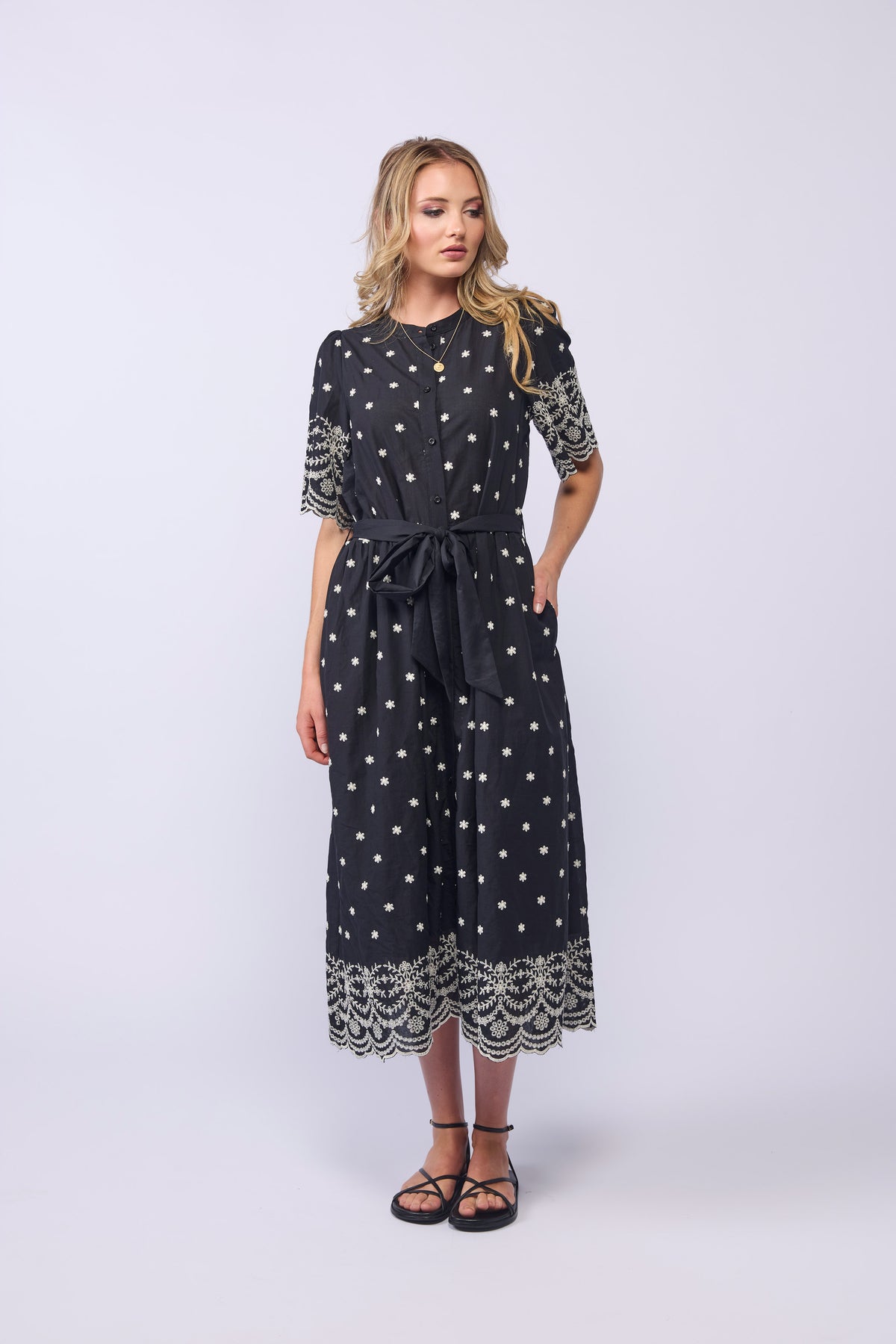 CHARLIE DRESS - BLACK CHANTILLY
