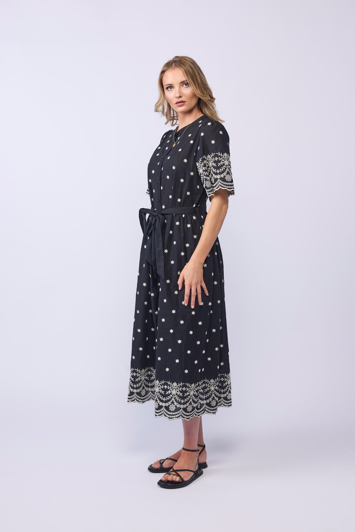 CHARLIE DRESS - BLACK CHANTILLY