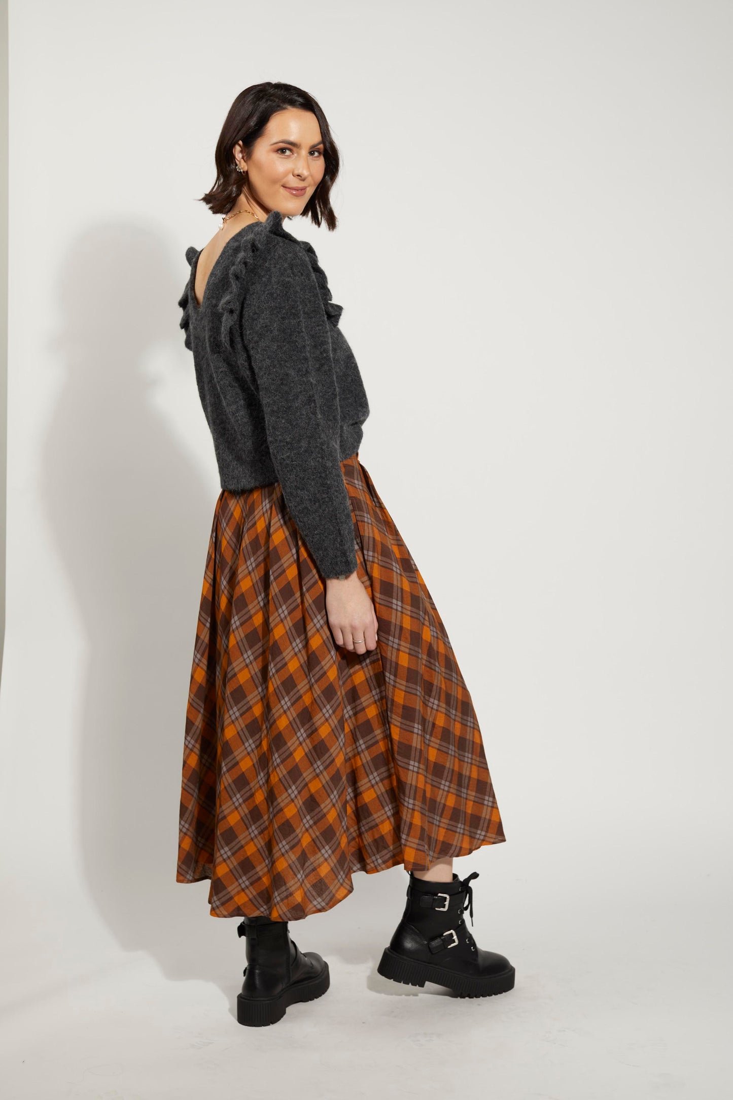 6051 - Claire Skirt - Autumn Check
