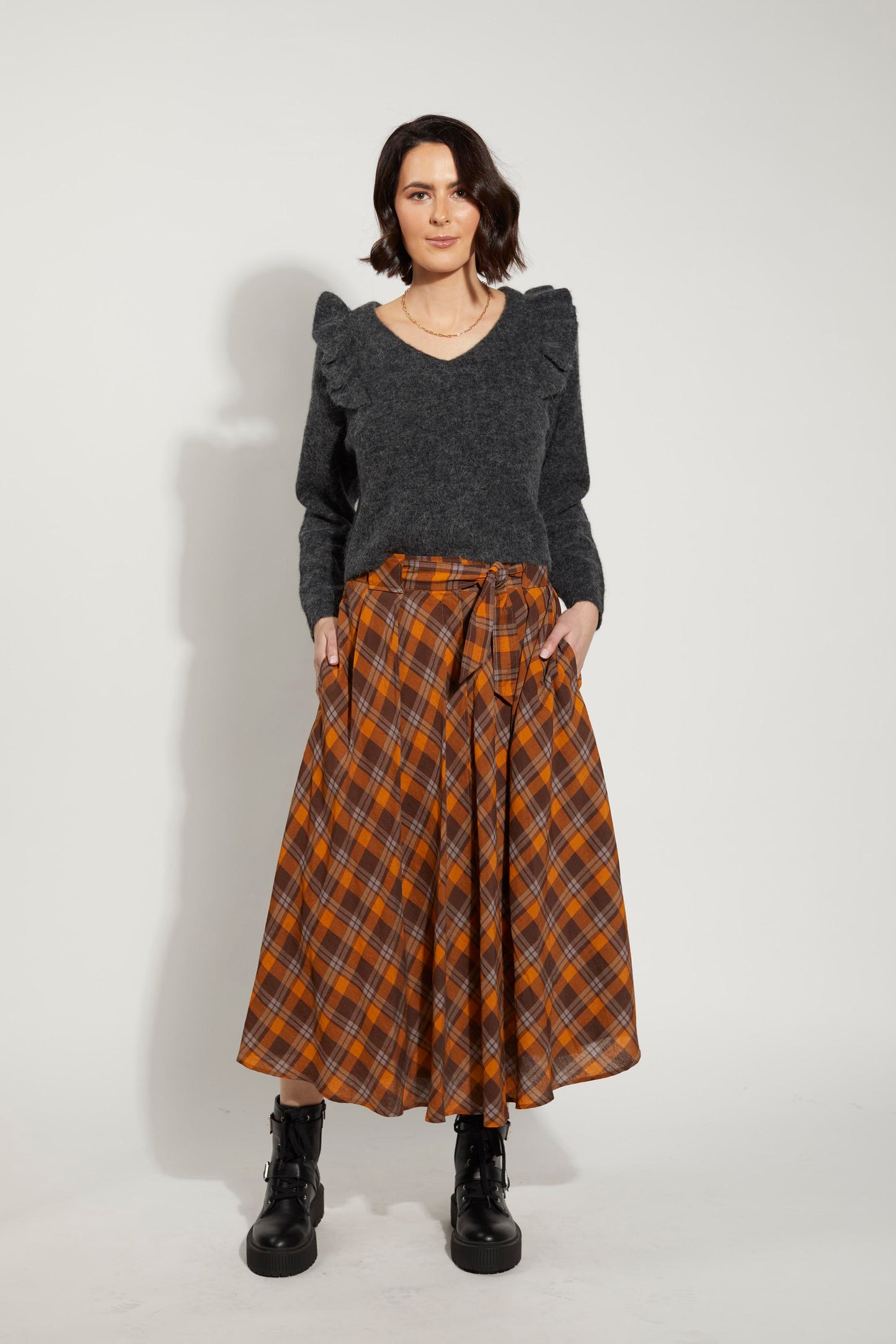 6051 - Claire Skirt - Autumn Check