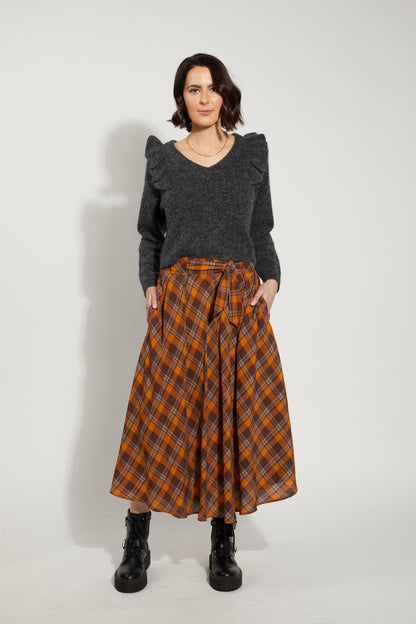 6051 - Claire Skirt - Autumn Check