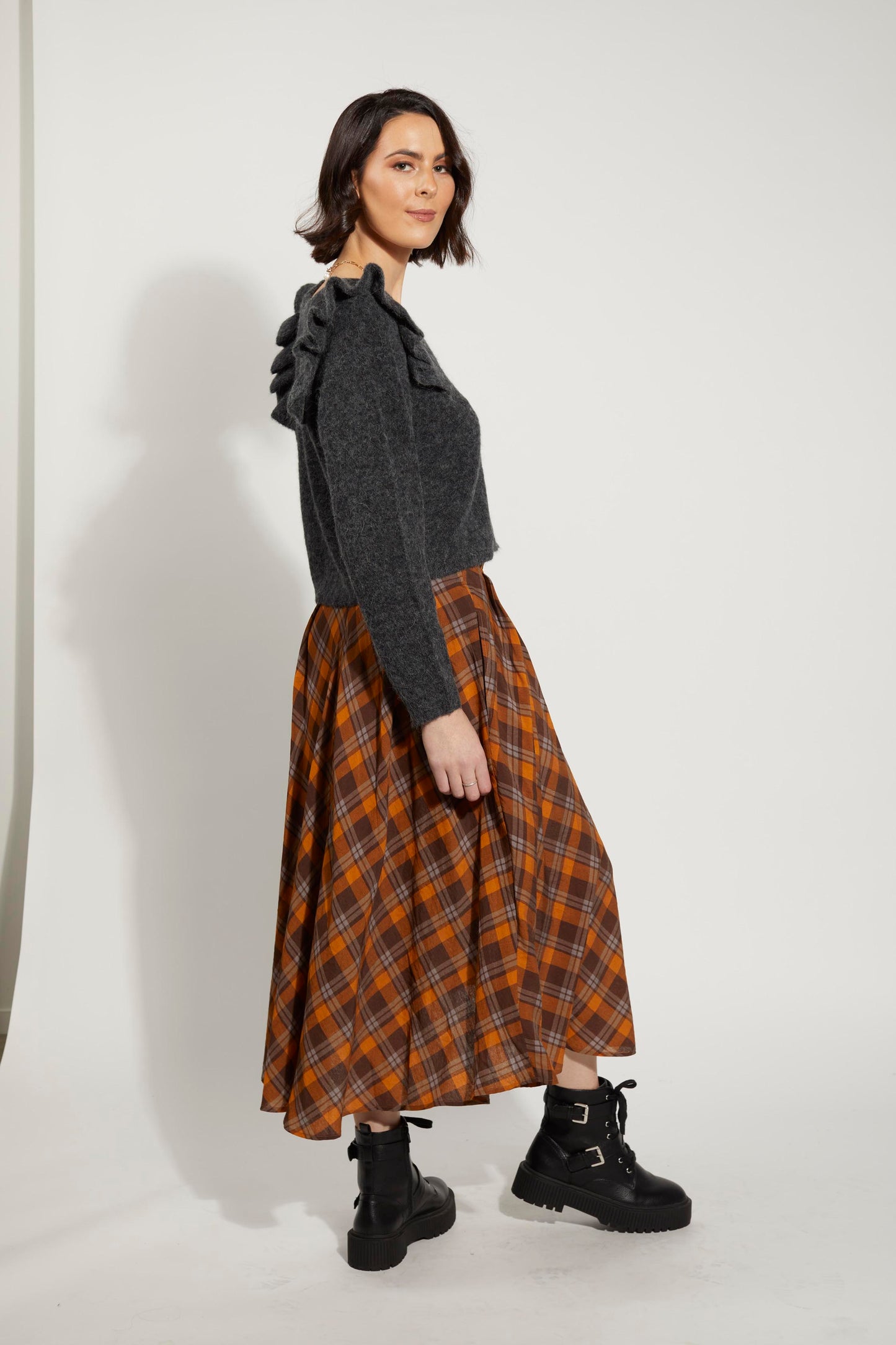 6051 - Claire Skirt - Autumn Check