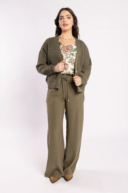 3075 - Taffy Cardi - Olive Green