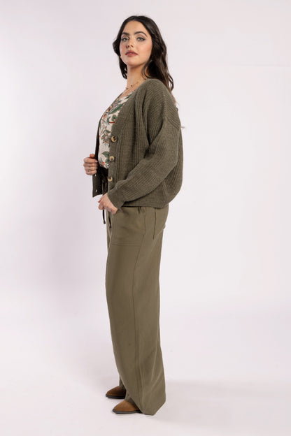 3075 - Taffy Cardi - Olive Green