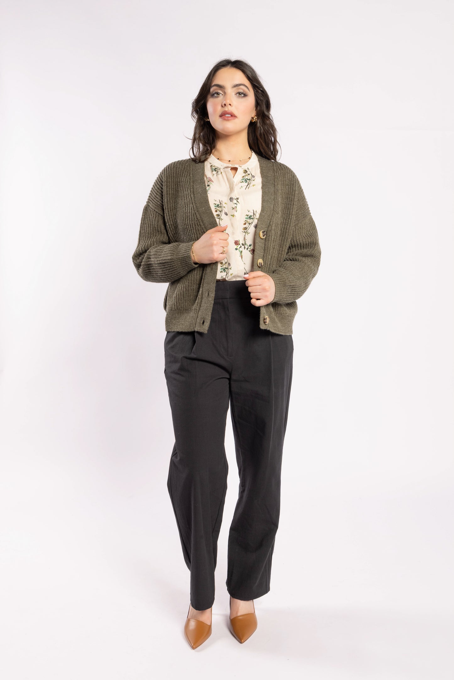 3075 - Taffy Cardi - Olive Green