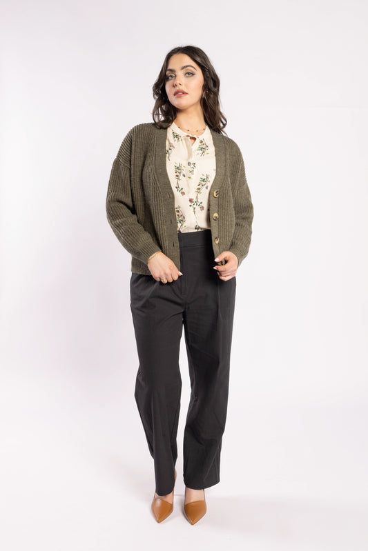 3075 - Taffy Cardi - Olive Green