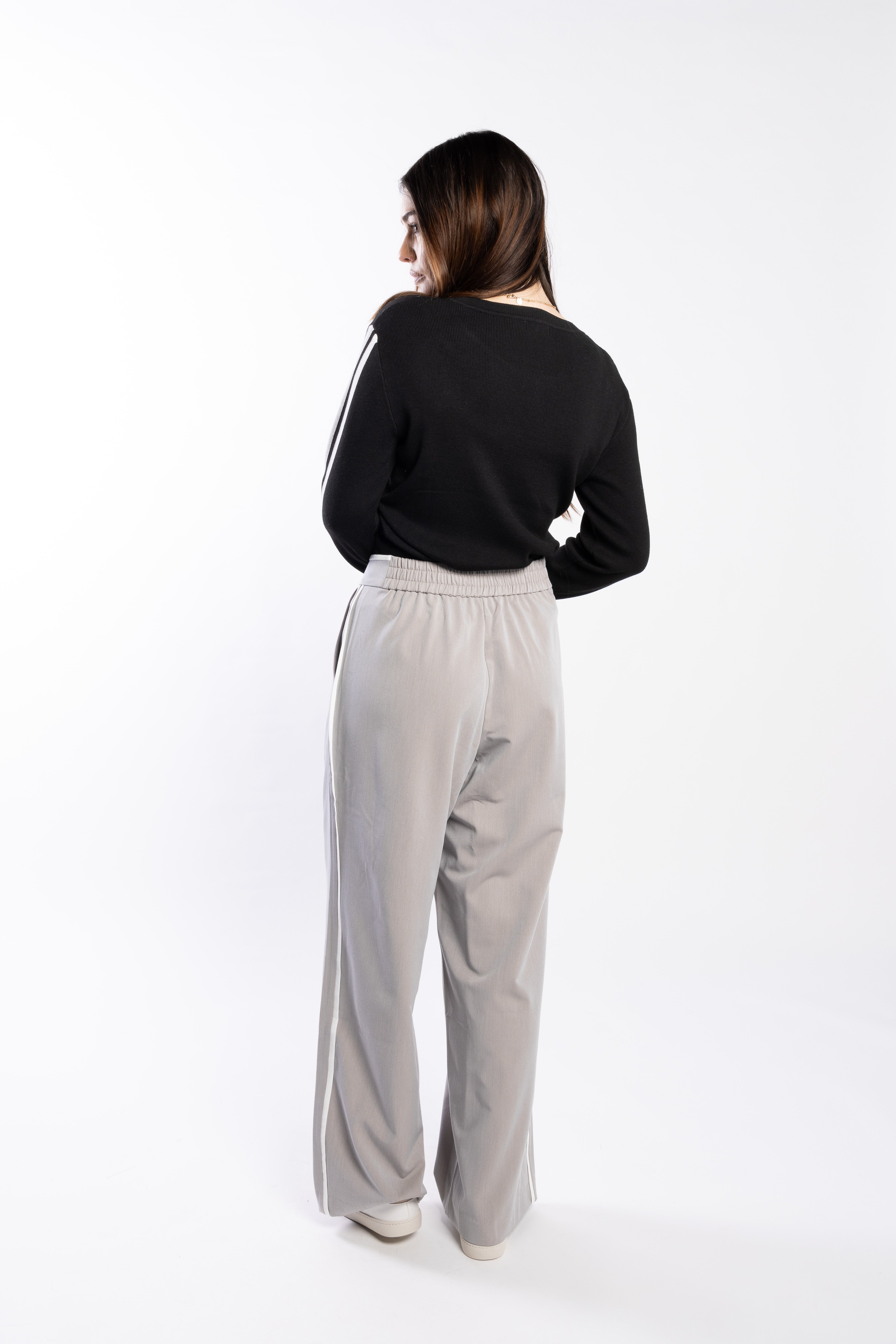 3077 - Racer Sweater - Black/Pearl/Silver