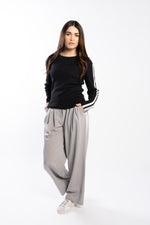 3077 - Racer Sweater - Black/Pearl/Silver