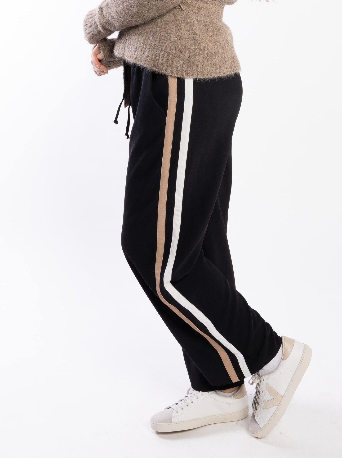 4048 - Forde Pants - Black/Tan/Cream Stripe