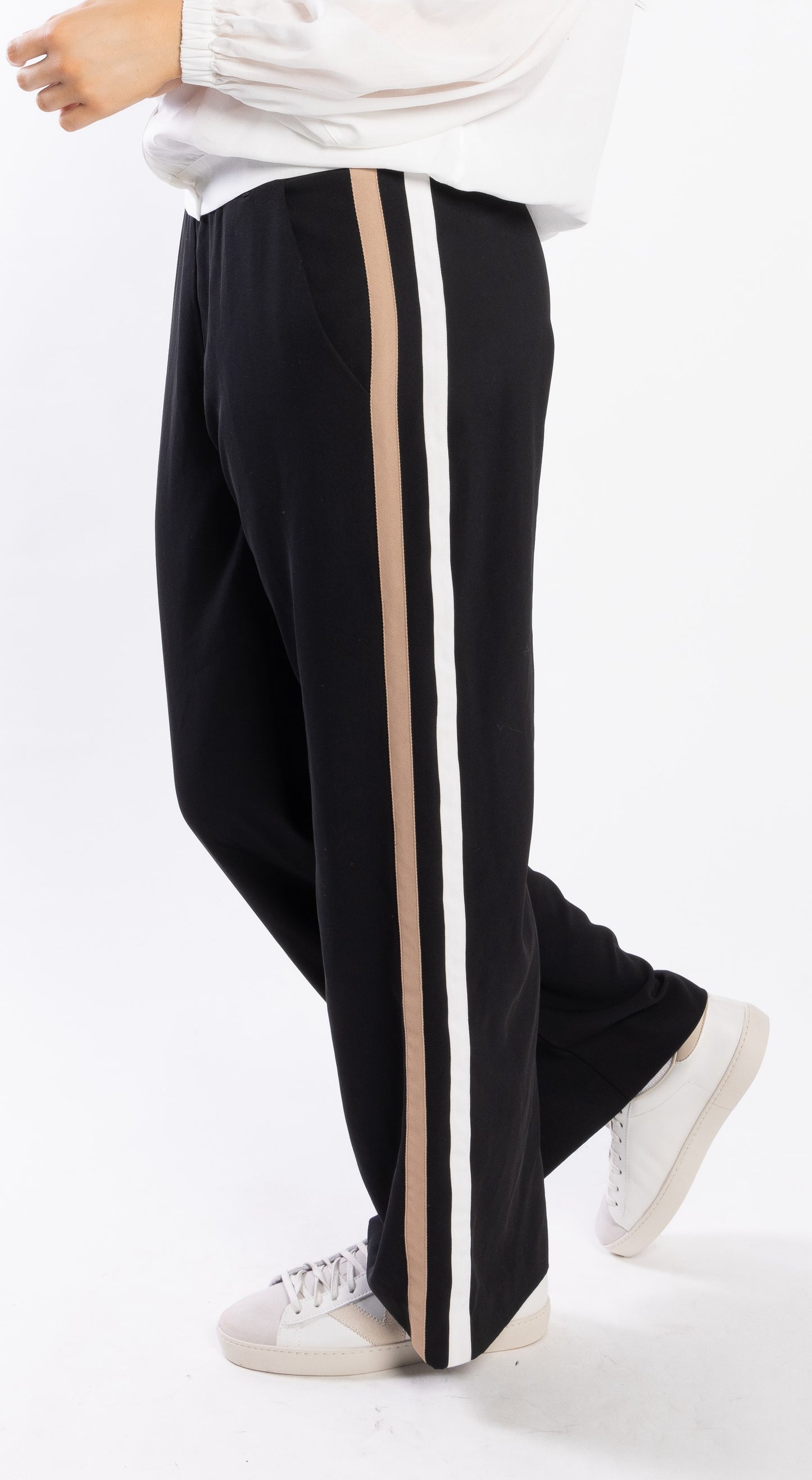 4048 - Forde Pants - Black/Tan/Cream Stripe