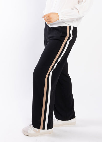4048 - Forde Pants - Black/Tan/Cream Stripe