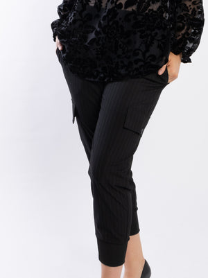 4052 - Noni Pants - Black Pinstripe