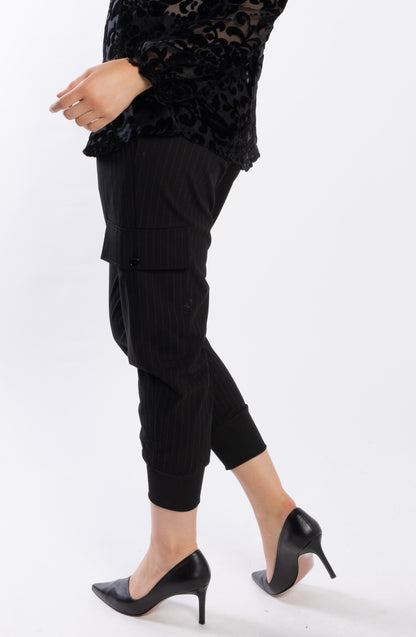 4052 - Noni Pants - Black Pinstripe