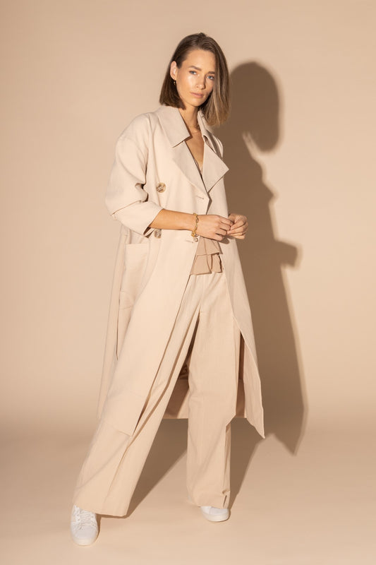 5049L - Ridge Trench Coat - Taupe