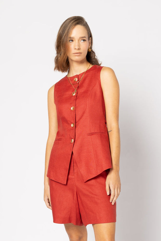 5074 - Brooklyn Vest - Blood Orange
