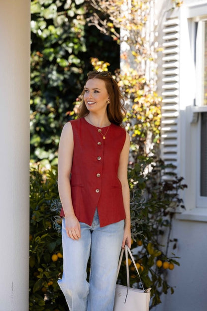 5074 - Brooklyn Vest - Blood Orange
