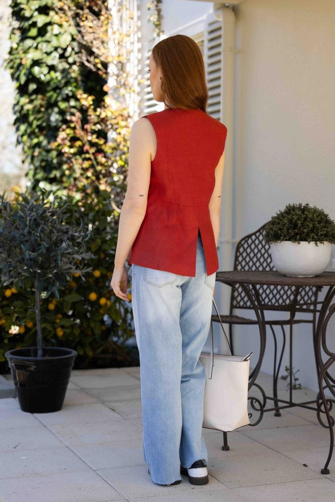 5074 - Brooklyn Vest - Blood Orange