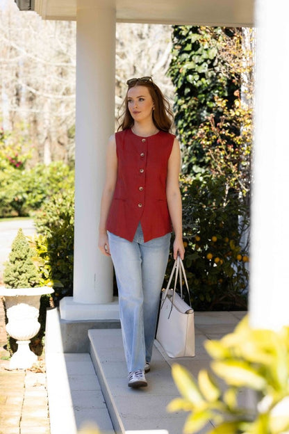 5074 - Brooklyn Vest - Blood Orange