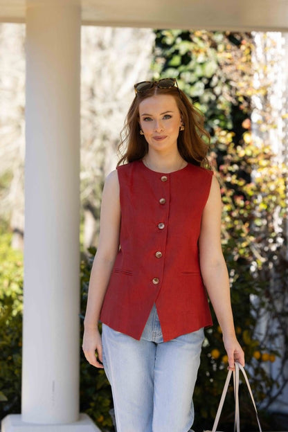 5074 - Brooklyn Vest - Blood Orange