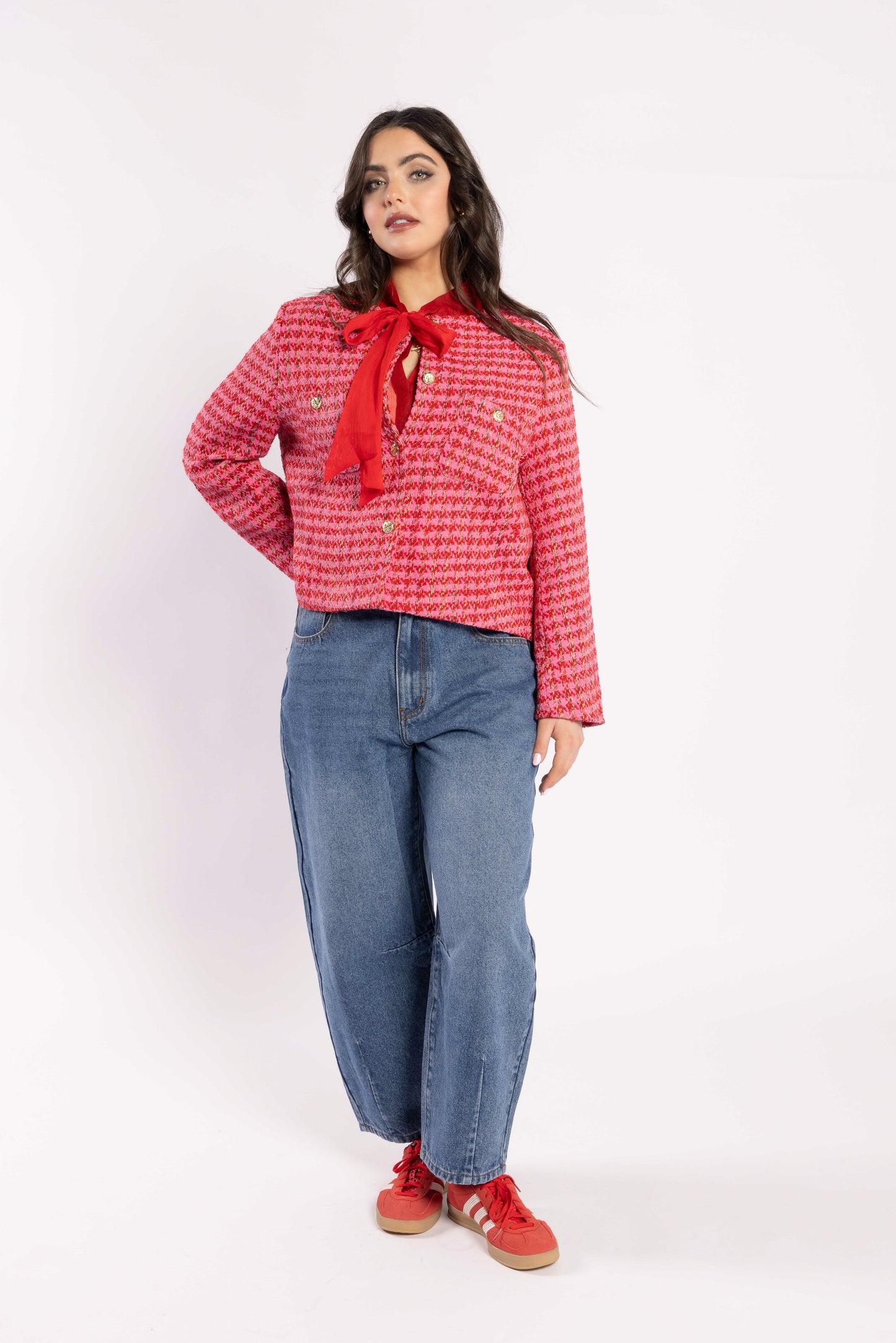 5075 - Seine Blazer - Pink Herringbone