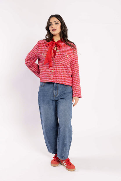 5075 - Seine Blazer - Pink Herringbone