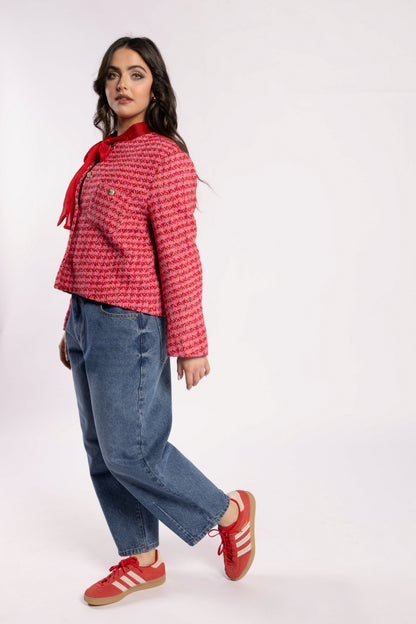 5075 - Seine Blazer - Pink Herringbone