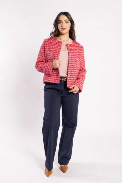 5075 - Seine Blazer - Pink Herringbone