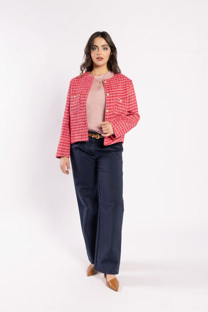 5075 - Seine Blazer - Pink Herringbone