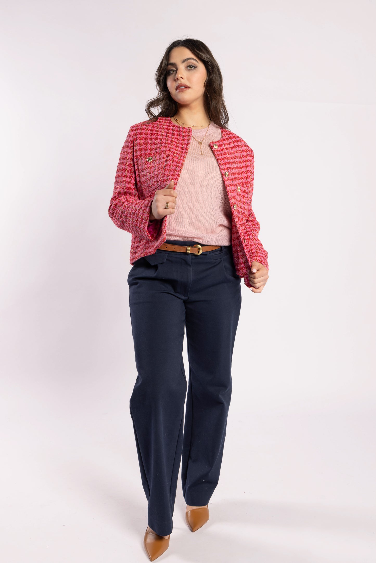 5075 - Seine Blazer - Pink Herringbone