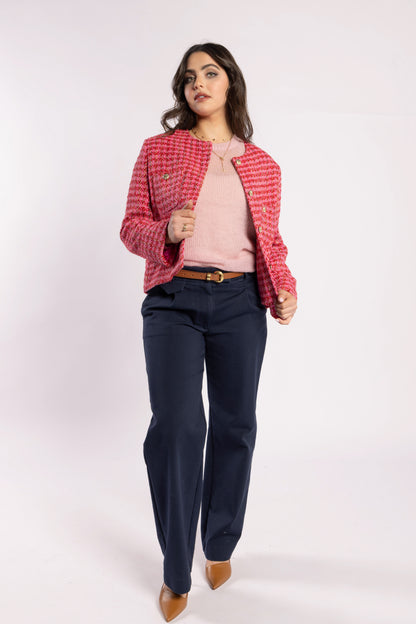 5075 - Seine Blazer - Pink Herringbone