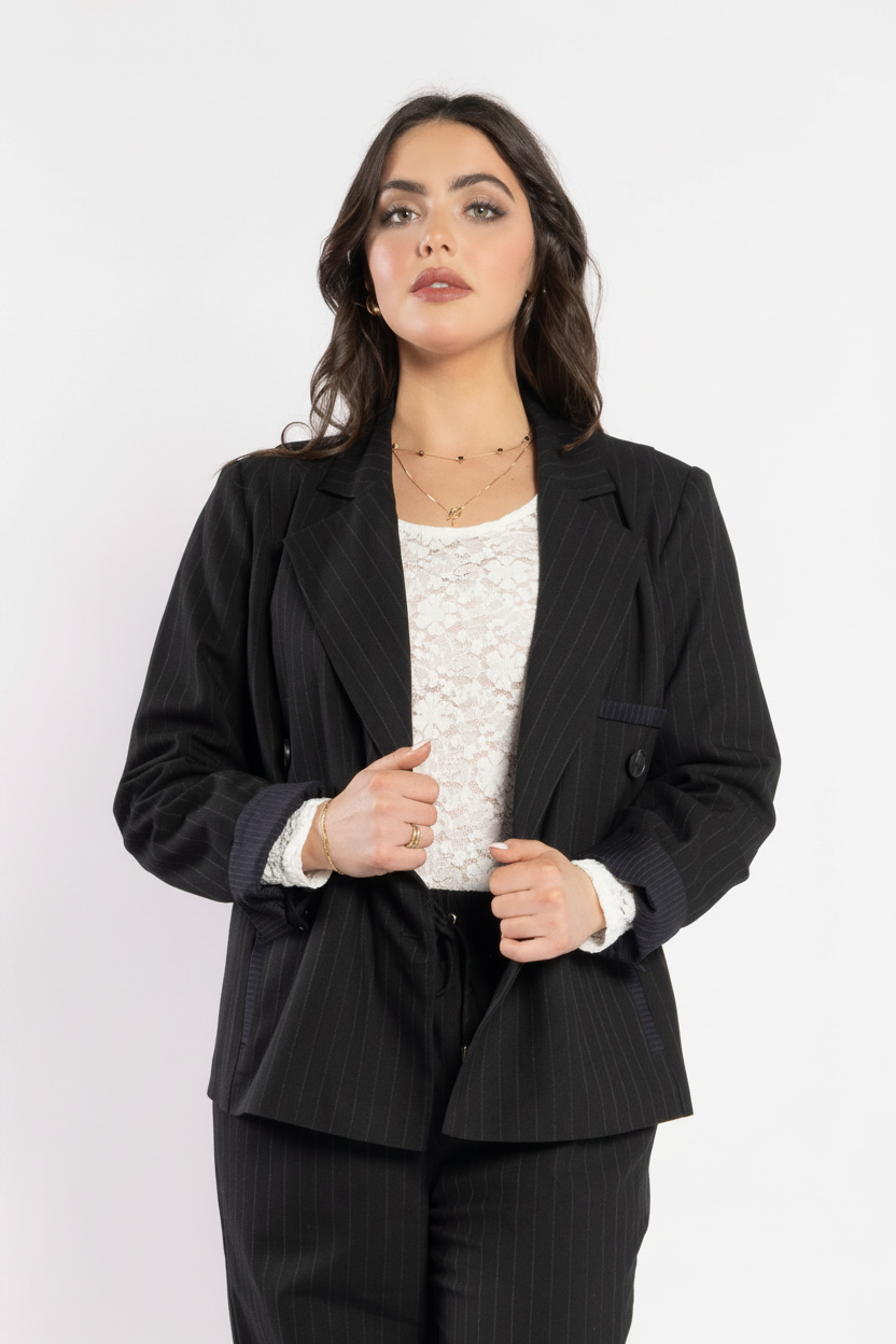 5079 - Espresso Blazer - Noir Stripe