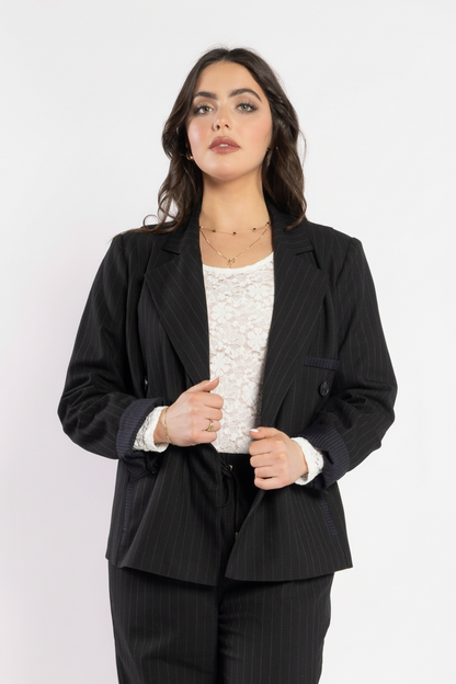 5079 - Espresso Blazer - Noir Stripe