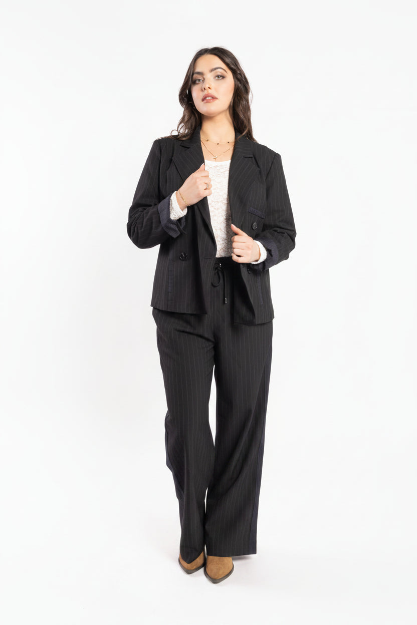 5079 - Espresso Blazer - Noir Stripe