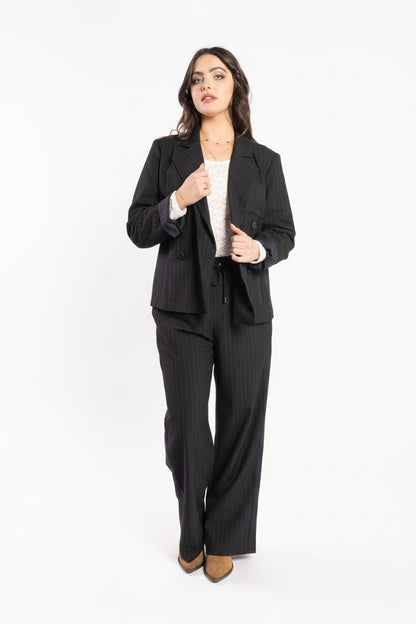 5079 - Espresso Blazer - Noir Stripe