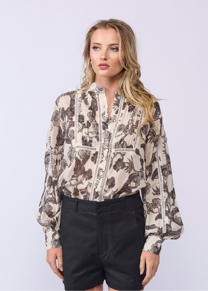 8023 - Reign Shirt - Sepia