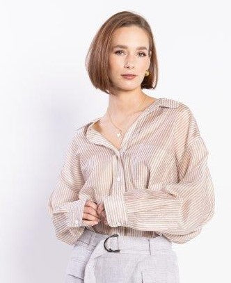 8035L LOUGHLIN - Sundown Shirt - Natural Stripe
