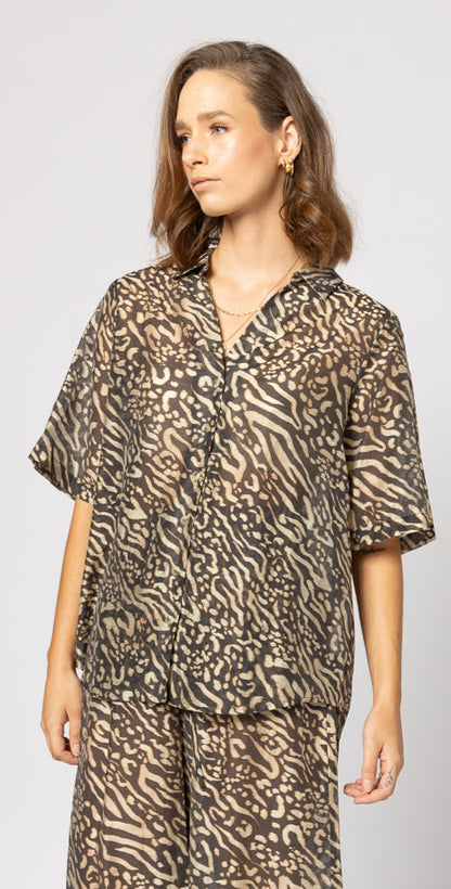 8038 - Piza Shirt - Zebra Print