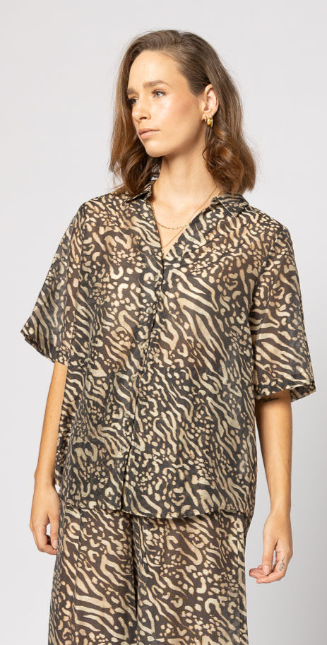 8038 - Piza Shirt - Zebra Print