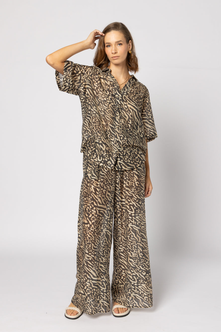 8038 - Piza Shirt - Zebra Print