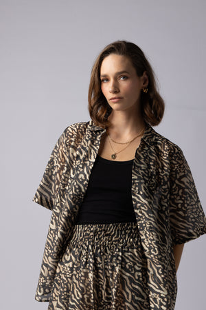 8038 - Piza Shirt - Zebra Print