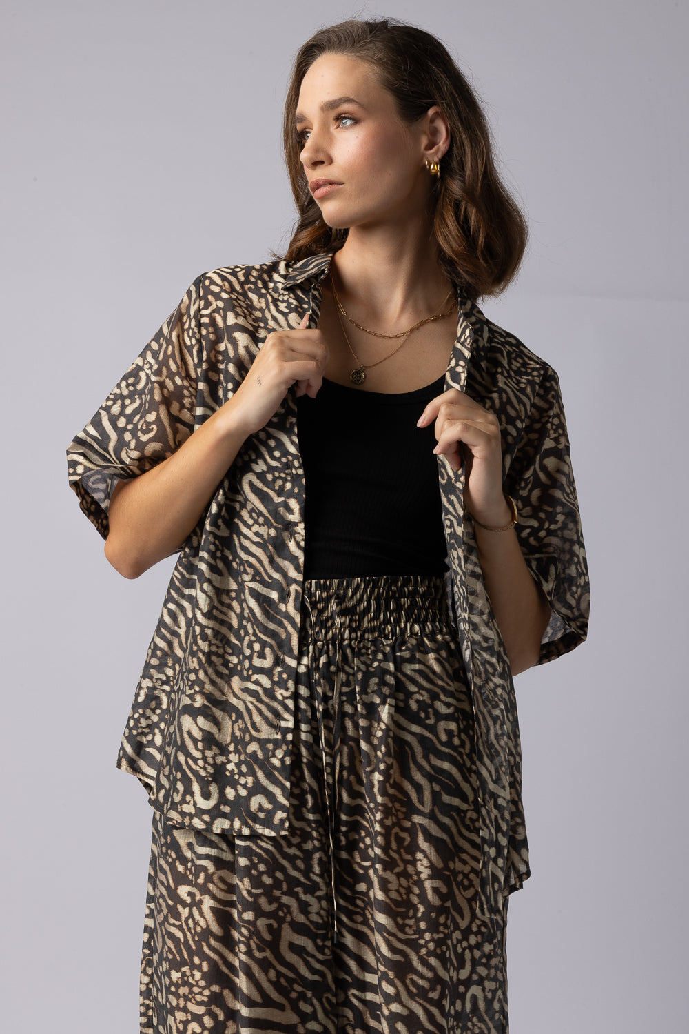 8038 - Piza Shirt - Zebra Print