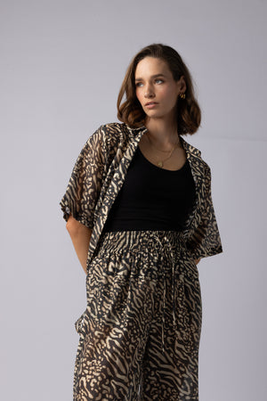8038 - Piza Shirt - Zebra Print