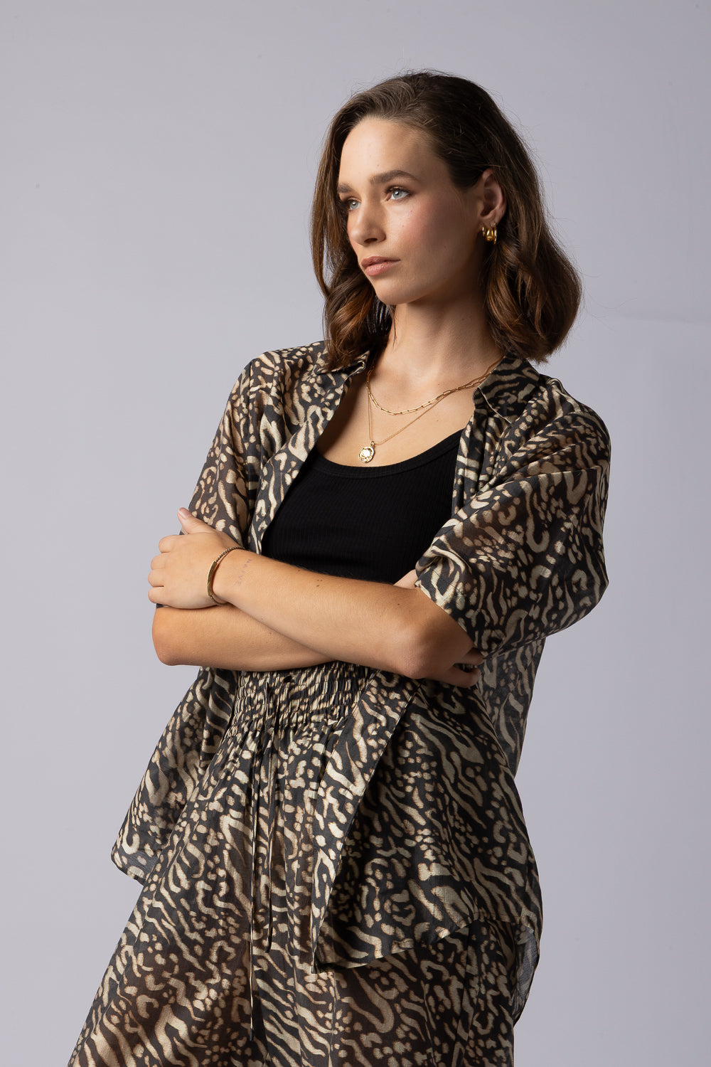 8038 - Piza Shirt - Zebra Print