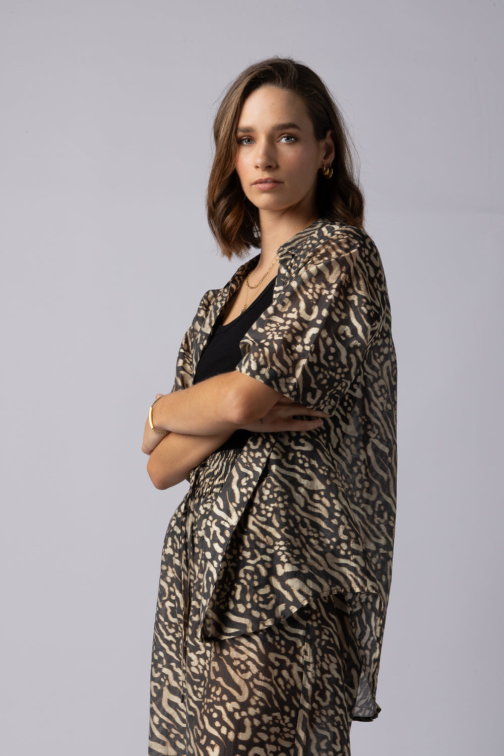 8038 - Piza Shirt - Zebra Print