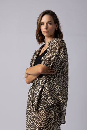 8038 - Piza Shirt - Zebra Print