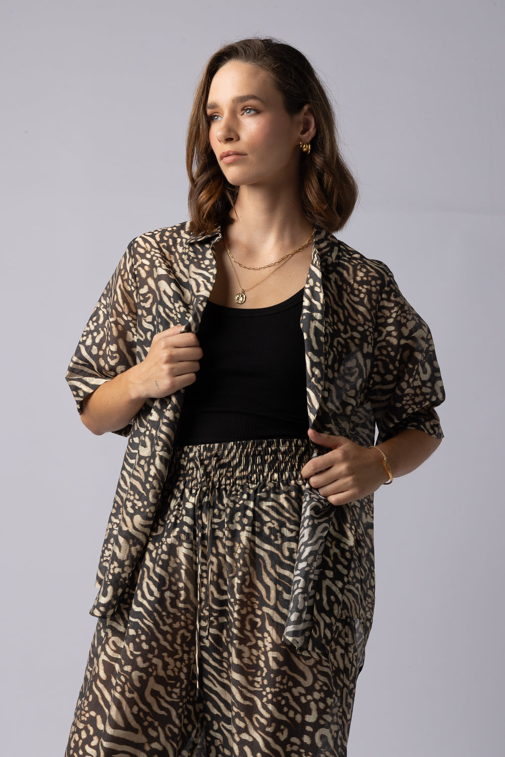 8038 - Piza Shirt - Zebra Print