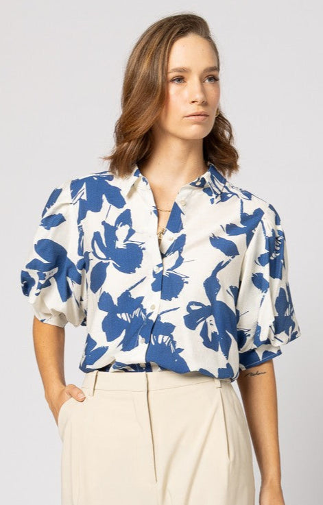 8039 - Haven Shirt - Blue Flower