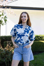 8039 - Haven Shirt - Blue Flower