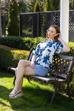 8039 - Haven Shirt - Blue Flower